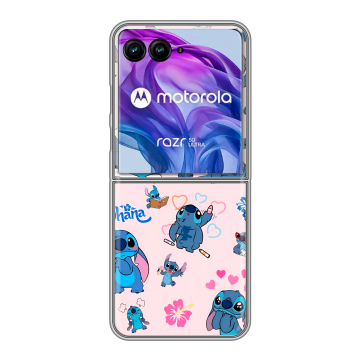 Пластиковый чехол на Motorola Razr 50 Ultra с принтом Лило и Стич