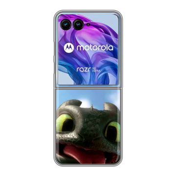 Пластиковый чехол на Motorola Razr 50 Ultra с принтом Как приручить дракона