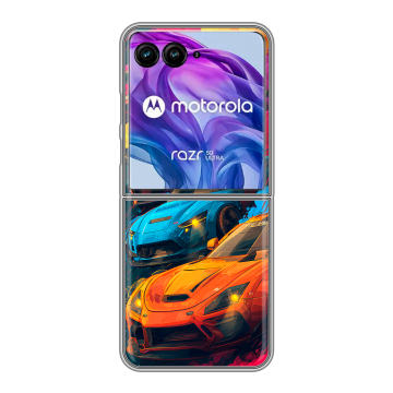 Пластиковый чехол на Motorola Razr 50 Ultra с принтом Тачки Пластиковый чехол на Motorola Razr 50 Ultra с принтом Тачки