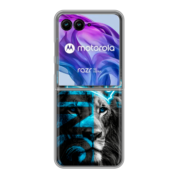 Пластиковый чехол на Motorola Razr 50 Ultra с принтом Король лев Пластиковый чехол на Motorola Razr 50 Ultra с принтом Король лев