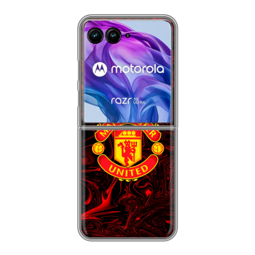 Пластиковый чехол на Motorola Razr 50 Ultra с принтом Manchester United Пластиковый чехол на Motorola Razr 50 Ultra с принтом Manchester United
