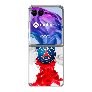 Пластиковый чехол на Motorola Razr 50 Ultra с принтом PSG ПСЖ Пластиковый чехол на Motorola Razr 50 Ultra с принтом PSG ПСЖ