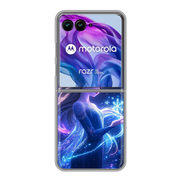 Пластиковый чехол на Motorola Razr 50 Ultra с принтом Холодное сердце Frozen