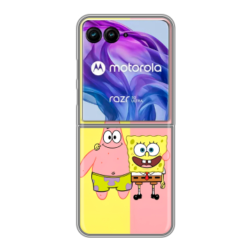 Пластиковый чехол на Motorola Razr 50 Ultra с принтом Спанч боб Спанчбоб