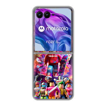Пластиковый чехол на Motorola Razr 50 Ultra с принтом Roblox Роблокс