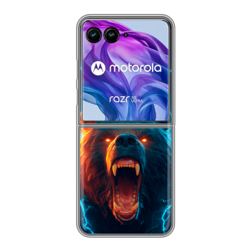 Пластиковый чехол на Motorola Razr 50 Ultra с принтом Медведь Пластиковый чехол на Motorola Razr 50 Ultra с принтом Медведь