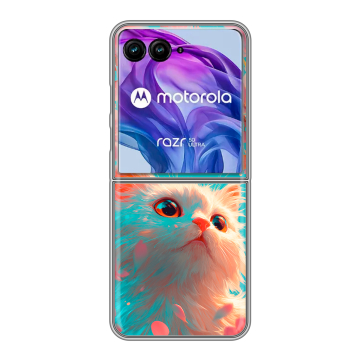 Пластиковый чехол на Motorola Razr 50 Ultra с принтом Красивый кот Пластиковый чехол на Motorola Razr 50 Ultra с принтом Красивый кот