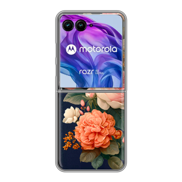 Пластиковый чехол на Motorola Razr 50 Ultra с принтом цветы Пластиковый чехол на Motorola Razr 50 Ultra с принтом цветы