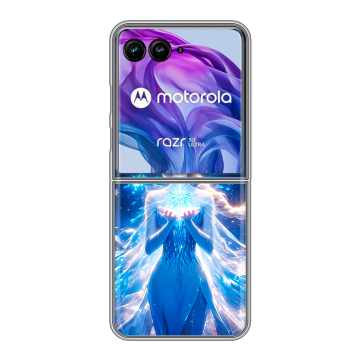 Пластиковый чехол на Motorola Razr 50 Ultra с принтом Холодное сердце Frozen