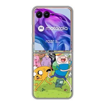 Пластиковый чехол на Motorola Razr 50 Ultra с принтом Adventure time Время приключений Пластиковый чехол на Motorola Razr 50 Ultra с принтом Adventure time Время приключений