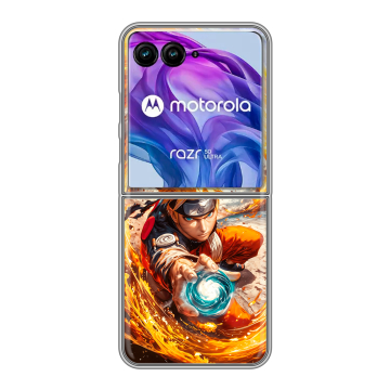 Пластиковый чехол на Motorola Razr 50 Ultra с принтом Аниме Наруто Naruto