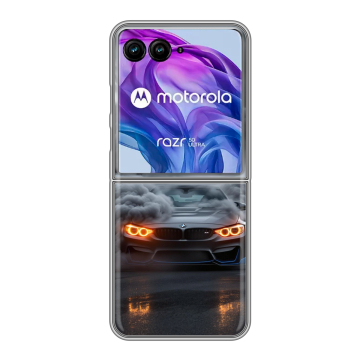 Пластиковый чехол на Motorola Razr 50 Ultra с принтом BMW БМВ