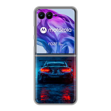 Пластиковый чехол на Motorola Razr 50 Ultra с принтом BMW БМВ