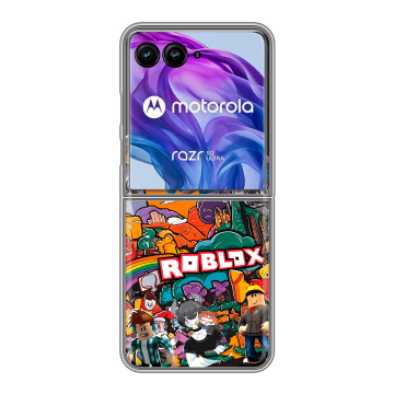 Пластиковый чехол на Motorola Razr 50 Ultra с принтом Roblox Роблокс