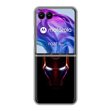 Пластиковый чехол на Motorola Razr 50 Ultra с принтом IronMan Железный человек