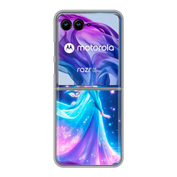 Пластиковый чехол на Motorola Razr 50 Ultra с принтом Холодное сердце Frozen