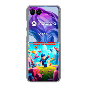 Пластиковый чехол на Motorola Razr 50 Ultra с принтом Roblox Роблокс