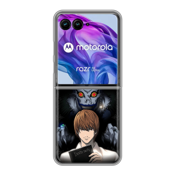 Пластиковый чехол на Motorola Razr 50 Ultra с принтом Death note Тетрадь смерти Пластиковый чехол на Motorola Razr 50 Ultra с принтом Death note Тетрадь смерти