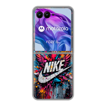 Пластиковый чехол на Motorola Razr 50 Ultra с принтом Nike Найк