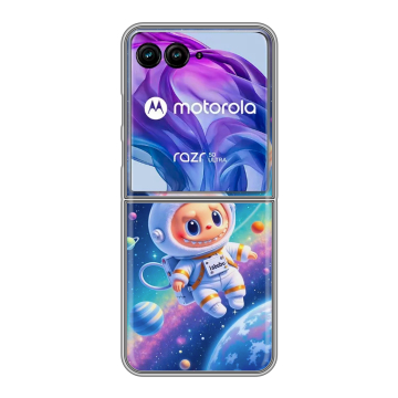 Пластиковый чехол на Motorola Razr 50 Ultra с принтом Labubu Лабубу