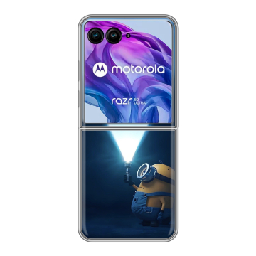 Пластиковый чехол на Motorola Razr 50 Ultra с принтом Миньоны