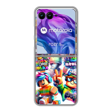 Пластиковый чехол на Motorola Razr 50 Ultra с принтом Roblox Роблокс