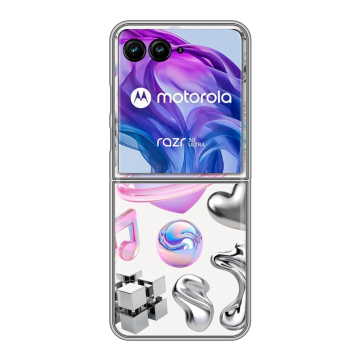 Пластиковый чехол на Motorola Razr 50 Ultra с принтом Y2K