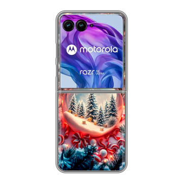 Пластиковый чехол на Motorola Razr 50 Ultra с принтом Новый год Пластиковый чехол на Motorola Razr 50 Ultra с принтом Новый год