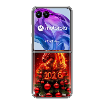 Пластиковый чехол на Motorola Razr 50 Ultra с принтом Новый год Пластиковый чехол на Motorola Razr 50 Ultra с принтом Новый год