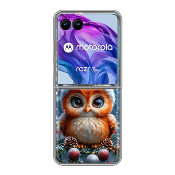 Пластиковый чехол на Motorola Razr 50 Ultra с принтом Новый год