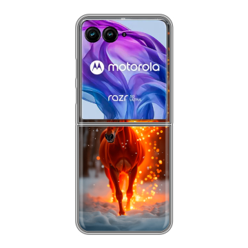 Пластиковый чехол на Motorola Razr 50 Ultra с принтом Новый год