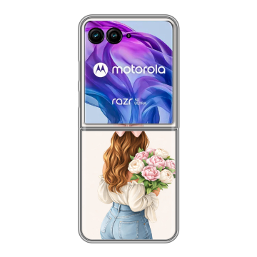 Пластиковый чехол на Motorola Razr 50 Ultra с принтом женский
