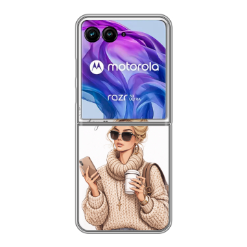 Пластиковый чехол на Motorola Razr 50 Ultra с принтом женский