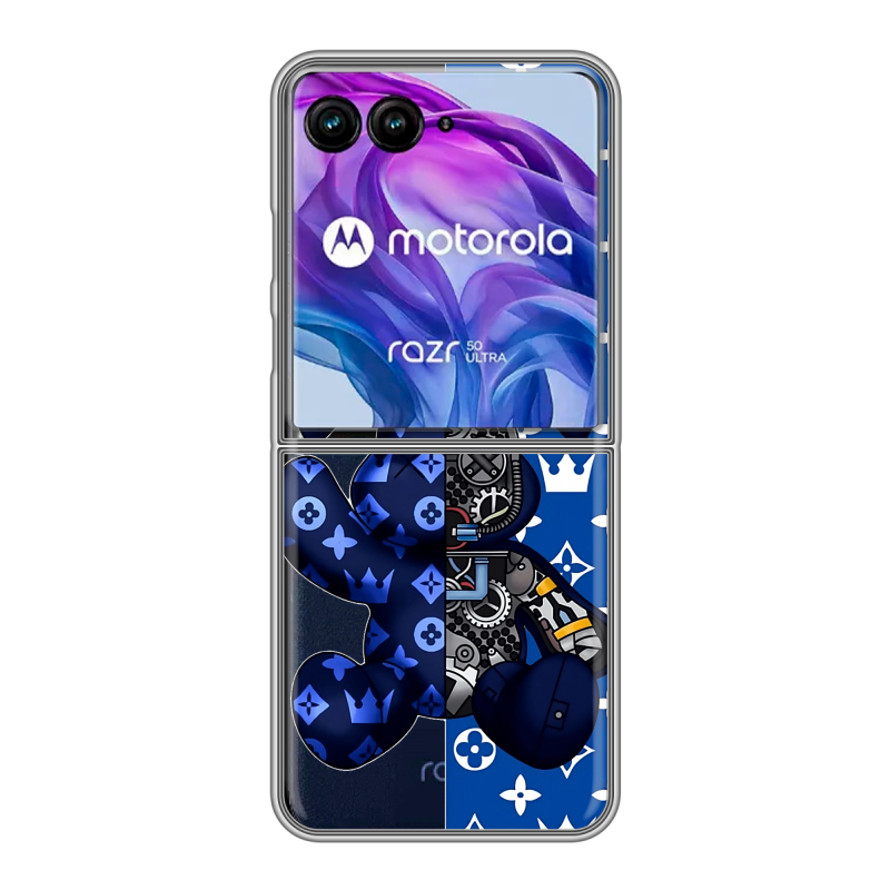 Пластиковый чехол на Motorola Razr 50 Ultra с принтом Луи робот Пластиковый чехол на Motorola Razr 50 Ultra с принтом Луи робот
