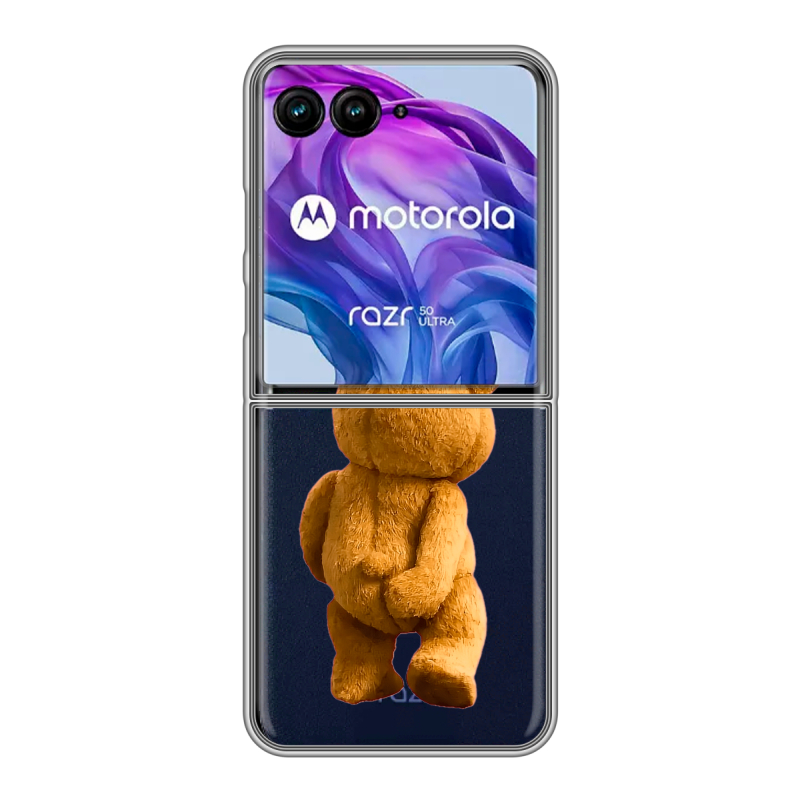 Пластиковый чехол на Motorola Razr 50 Ultra с принтом Медведь Пластиковый чехол на Motorola Razr 50 Ultra с принтом Медведь