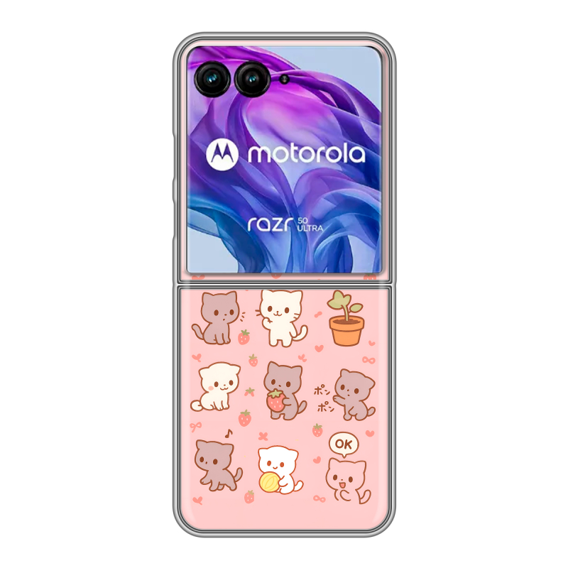 Пластиковый чехол на Motorola Razr 50 Ultra с принтом Hello Kitty Хелоу Кити Пластиковый чехол на Motorola Razr 50 Ultra с принтом Hello Kitty Хелоу Кити