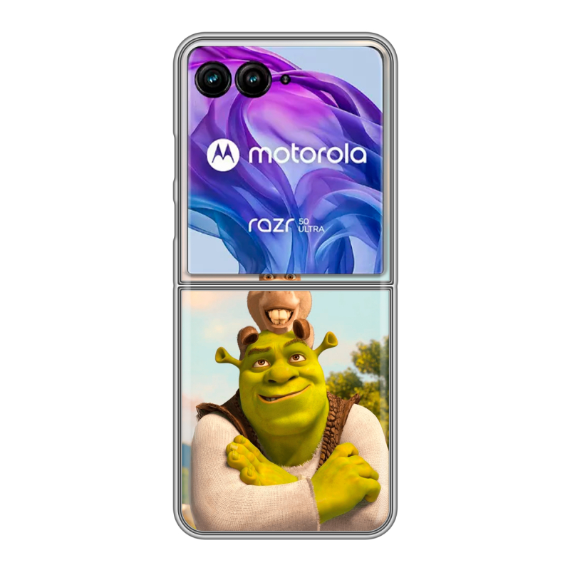 Пластиковый чехол на Motorola Razr 50 Ultra с принтом Шрек Shrek Пластиковый чехол на Motorola Razr 50 Ultra с принтом Шрек Shrek