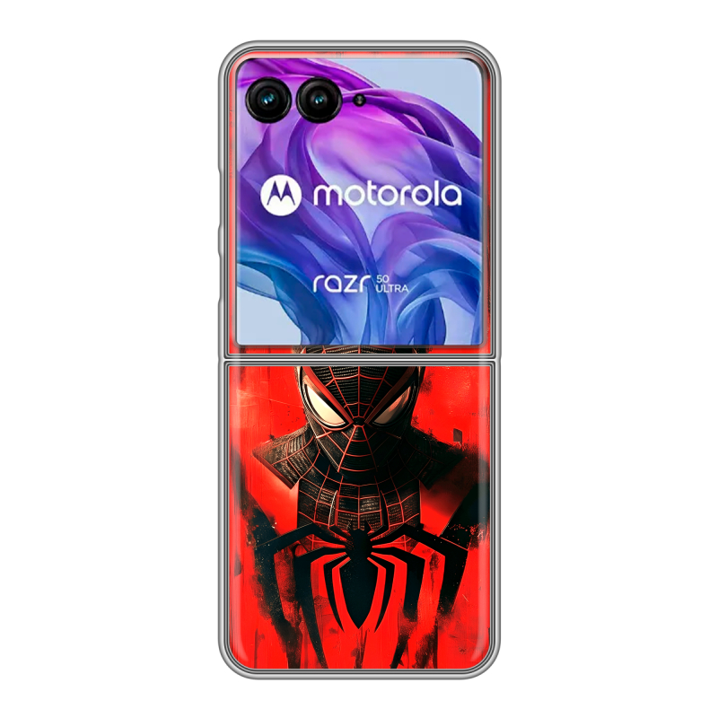 Пластиковый чехол на Motorola Razr 50 Ultra с принтом человек паук spiderman Пластиковый чехол на Motorola Razr 50 Ultra с принтом человек паук spiderman