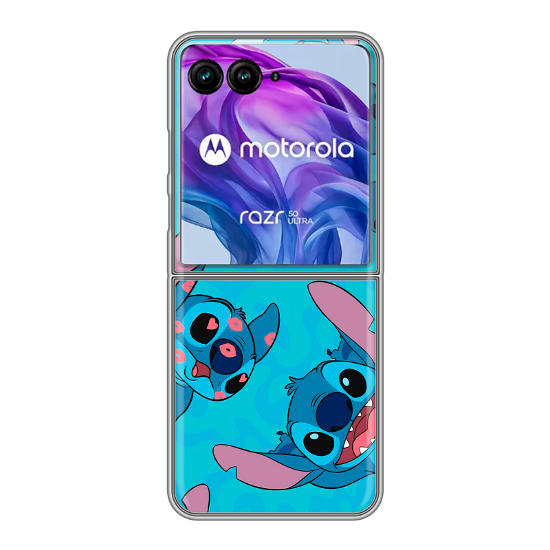 Пластиковый чехол на Motorola Razr 50 Ultra с принтом Лило и Стич Пластиковый чехол на Motorola Razr 50 Ultra с принтом Лило и Стич