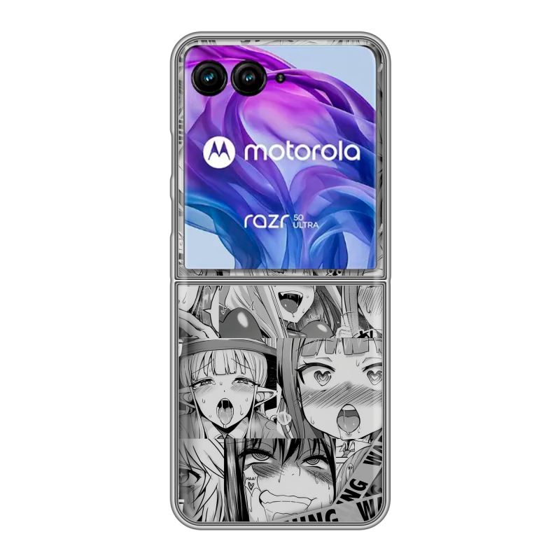 Пластиковый чехол на Motorola Razr 50 Ultra с принтом Ahegao Ахегао Аниме Пластиковый чехол на Motorola Razr 50 Ultra с принтом Ahegao Ахегао Аниме