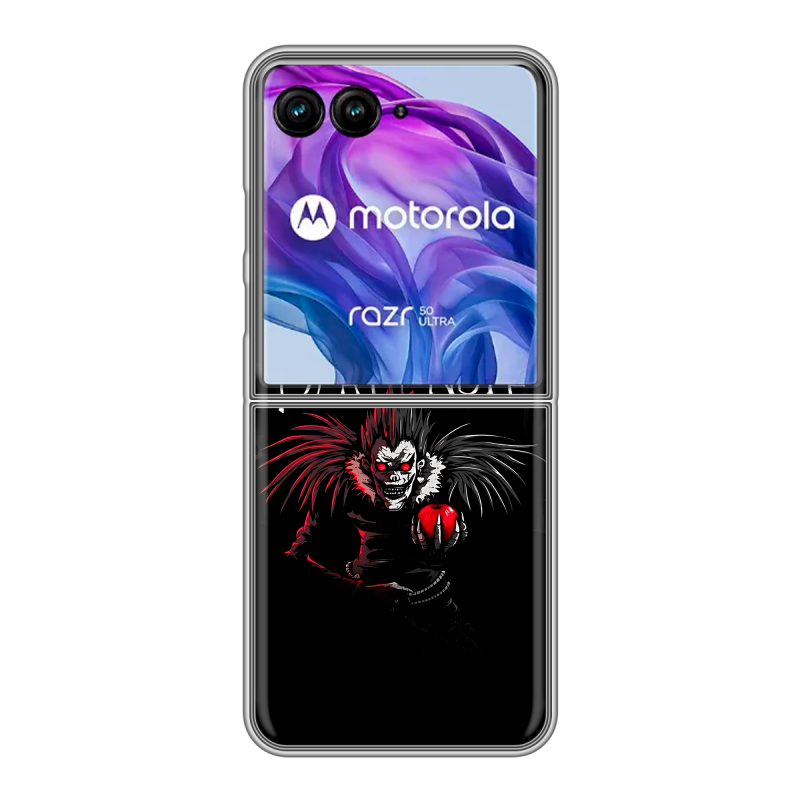 Пластиковый чехол на Motorola Razr 50 Ultra с принтом Death note Тетрадь смерти Пластиковый чехол на Motorola Razr 50 Ultra с принтом Death note Тетрадь смерти
