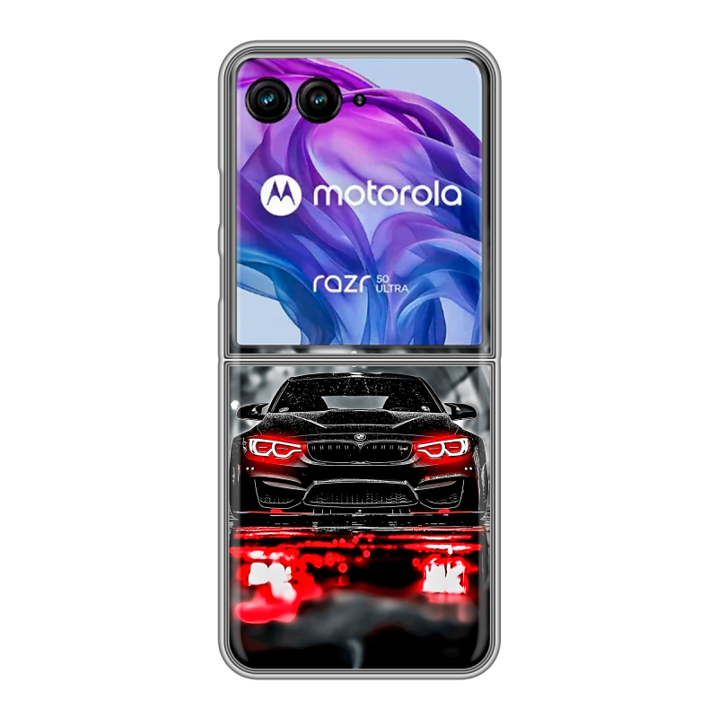 Пластиковый чехол на Motorola Razr 50 Ultra с принтом BMW БМВ Пластиковый чехол на Motorola Razr 50 Ultra с принтом BMW БМВ