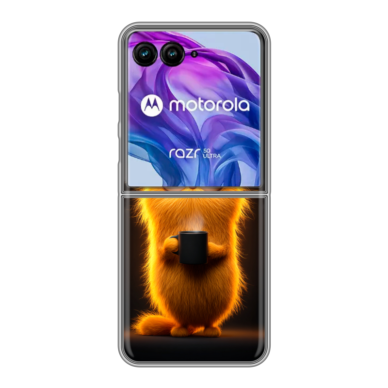Пластиковый чехол на Motorola Razr 50 Ultra с принтом Смешной кот Пластиковый чехол на Motorola Razr 50 Ultra с принтом Смешной кот