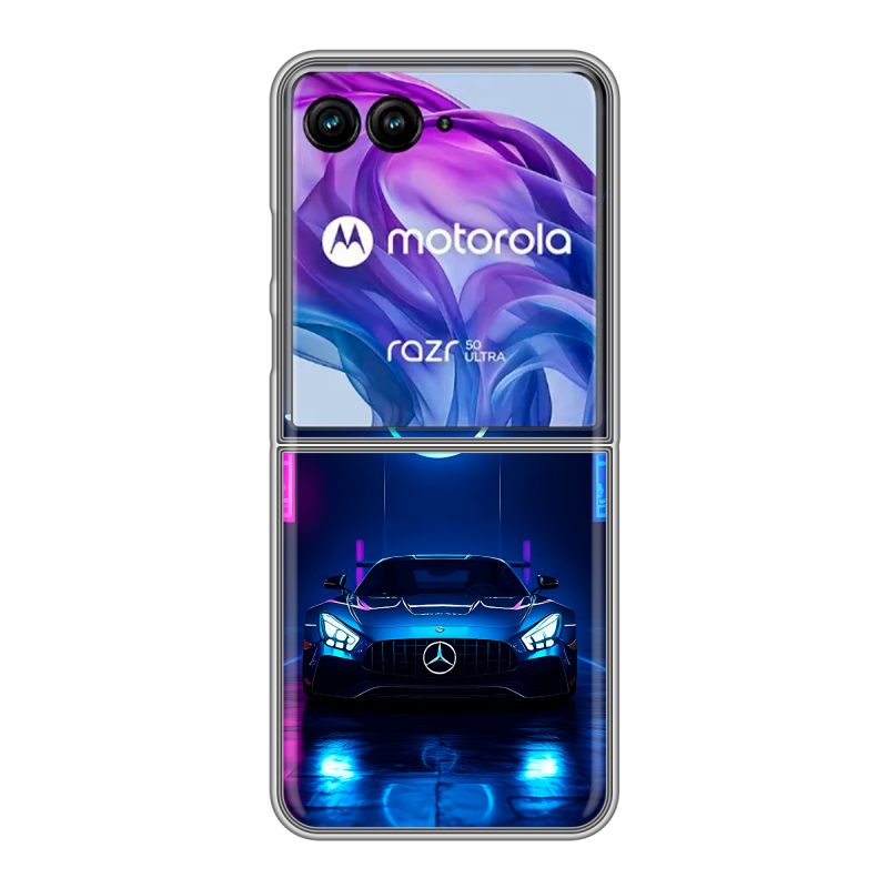 Пластиковый чехол на Motorola Razr 50 Ultra с принтом Mercedes Мерседес Пластиковый чехол на Motorola Razr 50 Ultra с принтом Mercedes Мерседес