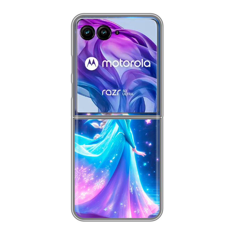 Пластиковый чехол на Motorola Razr 50 Ultra с принтом Холодное сердце Frozen Пластиковый чехол на Motorola Razr 50 Ultra с принтом Холодное сердце Frozen