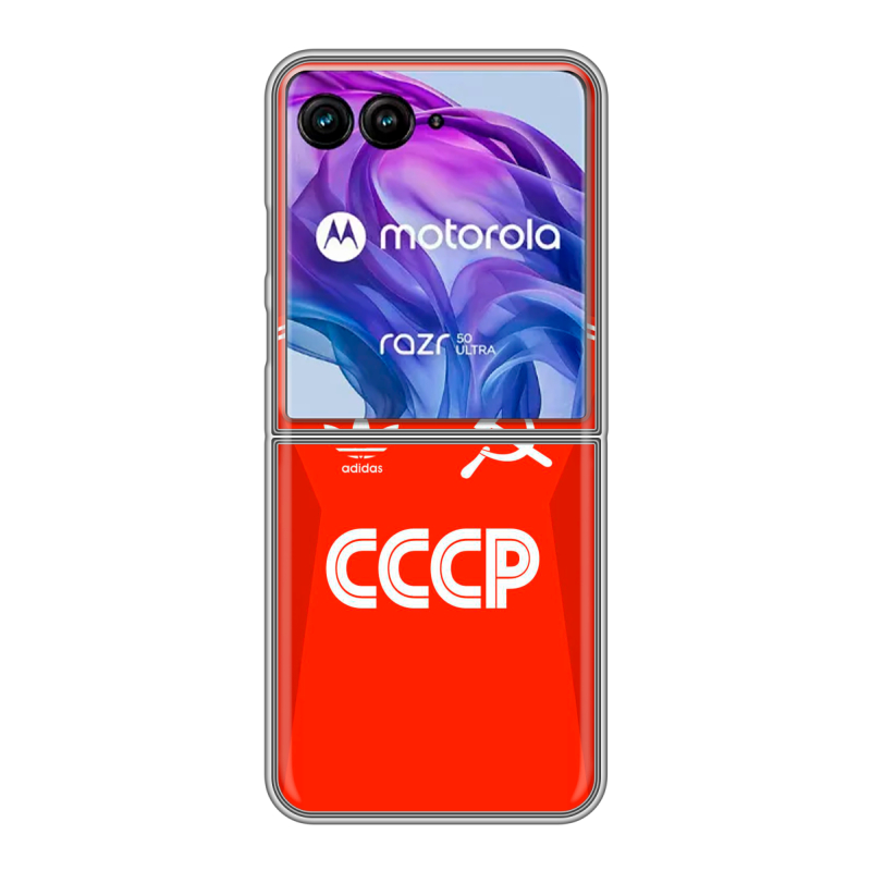 Пластиковый чехол на Motorola Razr 50 Ultra с принтом Флаг Герб СССР Пластиковый чехол на Motorola Razr 50 Ultra с принтом Флаг Герб СССР