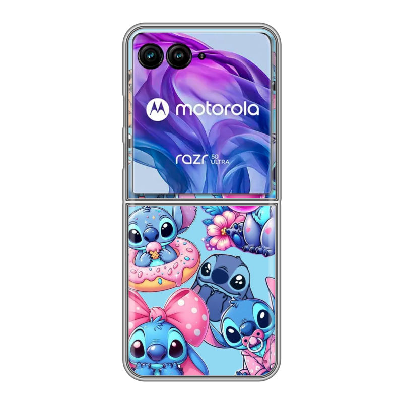 Пластиковый чехол на Motorola Razr 50 Ultra с принтом Лило и Стич Пластиковый чехол на Motorola Razr 50 Ultra с принтом Лило и Стич