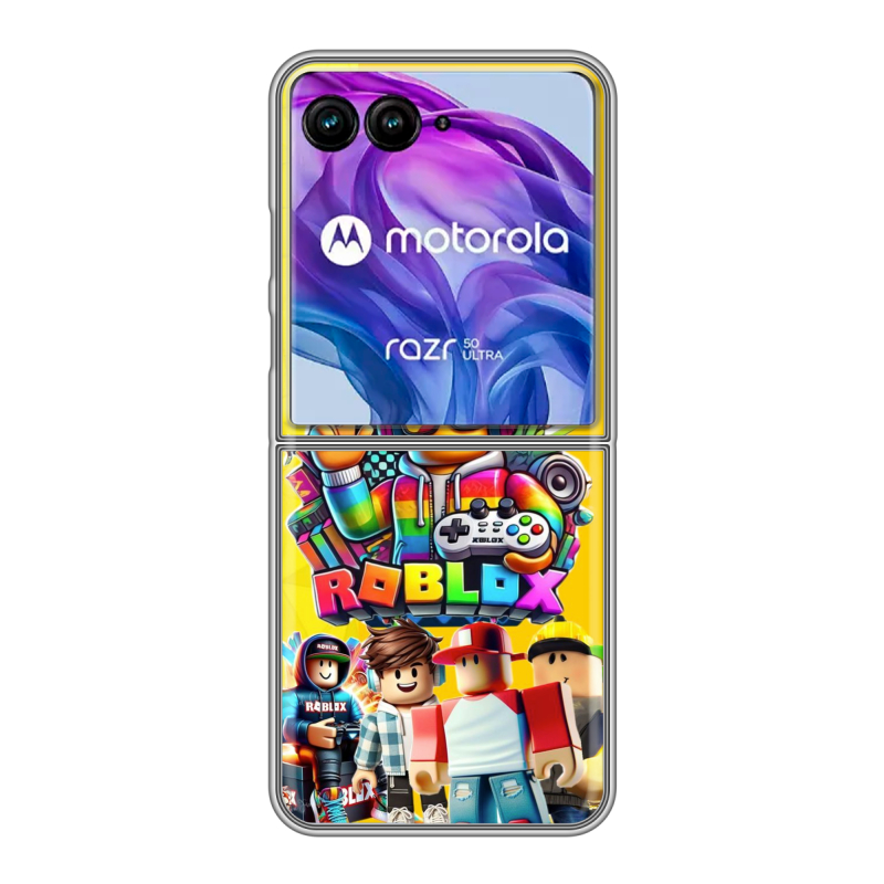 Пластиковый чехол на Motorola Razr 50 Ultra с принтом Roblox Роблокс Пластиковый чехол на Motorola Razr 50 Ultra с принтом Roblox Роблокс