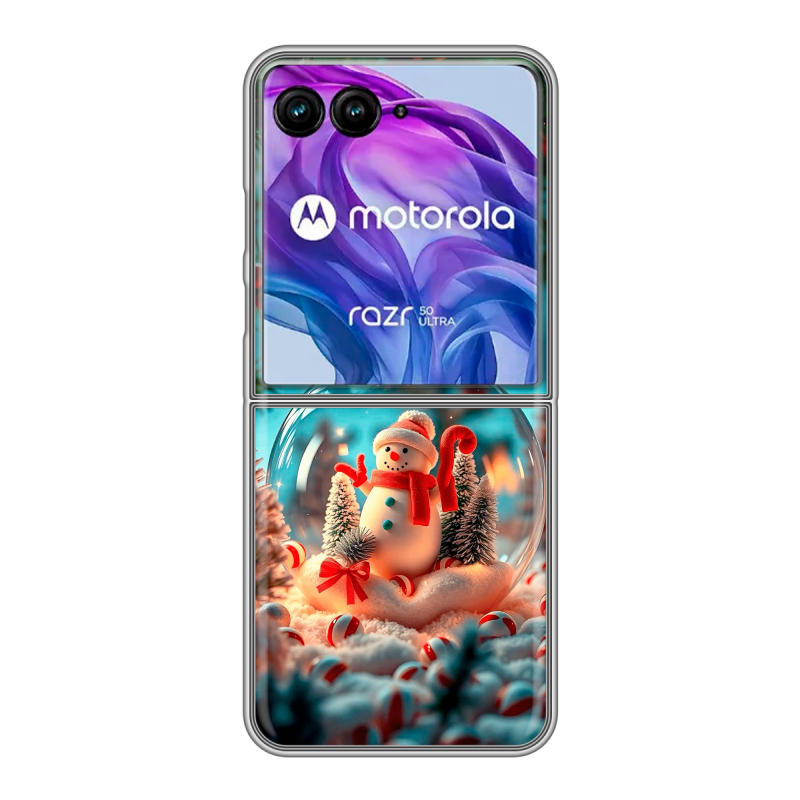 Пластиковый чехол на Motorola Razr 50 Ultra с принтом Новый год Пластиковый чехол на Motorola Razr 50 Ultra с принтом Новый год