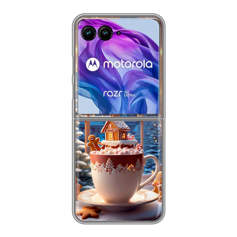 Пластиковый чехол на Motorola Razr 50 Ultra с принтом Новый год Пластиковый чехол на Motorola Razr 50 Ultra с принтом Новый год